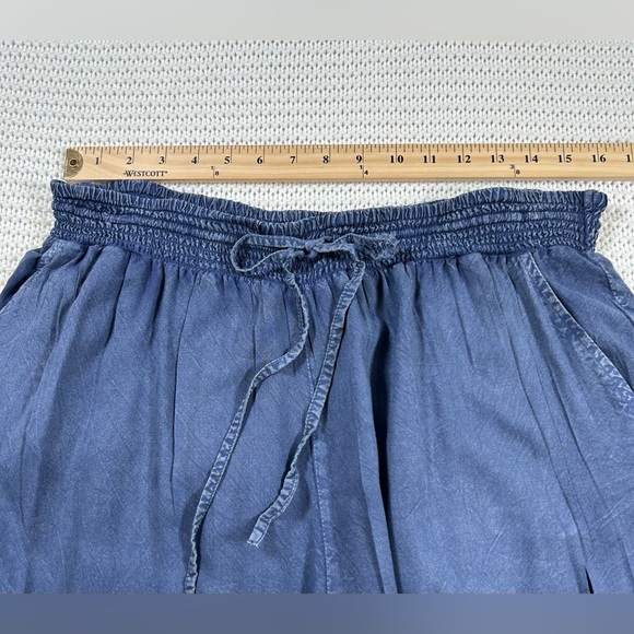 Casual Blue Pull-On, Elastic Waist, Ankle Tie Pants. Rayon. Size 2X. - Picture 7 of 11